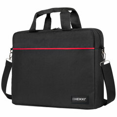 Сумка портфель HEIKKI MAXIMUM (ХЕЙКИ) с отделением для ноутбука 17,3", черная с красной вставкой, 34&times;44&times;6 см, 272591