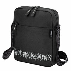 Сумка на плечо HEIKKI COMPACT (ХЕЙКИ) с карманом, черная с принтом, 23&times;17&times;5 см, 272629