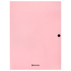 Папка на кнопке пластиковая BRAUBERG &laquo;PASTEL&raquo;, А4, 3 клапана, 600 мкм, цвета ассорти, 272886