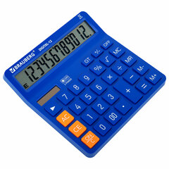 Калькулятор настольный BRAUBERG DIGITAL-12-BL (151&times;152 мм), 12 разрядов, двойное питание, СИНИЙ, 272969
