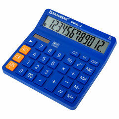 Калькулятор настольный BRAUBERG DIGITAL-12-BL (151&times;152 мм), 12 разрядов, двойное питание, СИНИЙ, 272969