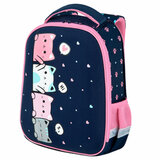 Ранец BRAUBERG KIDS START, 1 отделение, 2 кармана, "Четыре котика", 35х26х13 см, 273150