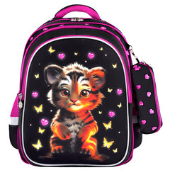 Рюкзак BRAUBERG KIDS MIND с пеналом в комплекте, 2 отделения, &laquo;Tiger Cub&raquo;, 40&times;28&times;18 см, 273175