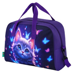 Сумка для занятий с плечевым ремнем, подкладкой BRAUBERG KIDS с ручками, 35&times;25&times;15 см, &laquo;Любознательный кот&raquo;, 273291