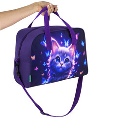 Сумка для занятий с плечевым ремнем, подкладкой BRAUBERG KIDS с ручками, 35&times;25&times;15 см, &laquo;Любознательный кот&raquo;, 273291