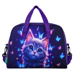 Сумка для занятий с плечевым ремнем, подкладкой BRAUBERG KIDS с ручками, 35&times;25&times;15 см, &laquo;Любознательный кот&raquo;, 273291