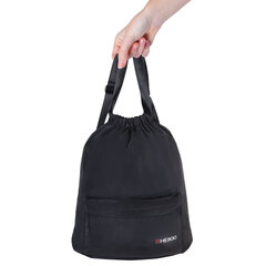 Рюкзак спортивный мешок HEIKKI CASUAL (ХЕЙКИ) с дополнительным карманом, 44&times;34 см, &laquo;Total black&raquo;, 273457