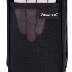 Пенал-органайзер BRAUBERG, 1 отделение, откидная планка, полиэстер, 22&times;10&times;6 см, &laquo;Глубокий черный&raquo;, 273577