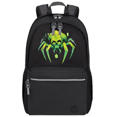 Рюкзак BRAUBERG FASHION CITY универсальный, 2 отделения, &laquo;Green Spider&raquo;, черный, 46&times;31&times;15 см, 273839