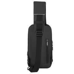 Рюкзак однолямочный HEIKKI FEATURE (ХЕЙКИ), кодовый замок, USB-порт, черный, 32&times;16&times;6 см, 273900