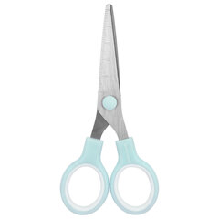 Ножницы BRAUBERG KIDS 130 мм, ручки мятные, закругленные лезвия с линейкой, 274062