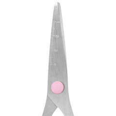 Ножницы BRAUBERG KIDS 130 мм, ручки розовые, закругленные лезвия с линейкой, 274063