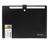 Папка-органайзер на кнопке 5 отделений, BRAUBERG "Extra", А4, черная с белым, 274094