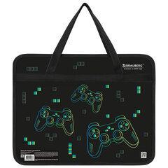 Папка на молнии с ручками BRAUBERG А4, 1 отделение, пластик, 80 мм, &laquo;Pixel gamepad&raquo;, 274497