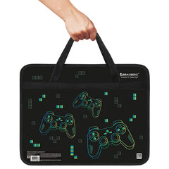 Папка на молнии с ручками BRAUBERG А4, 1 отделение, пластик, 80 мм, &laquo;Pixel gamepad&raquo;, 274497