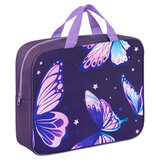 Папка на молнии с ручками BRAUBERG А4, 1 отделение, полиэстер, 80 мм, "Shining butterflies", 274504