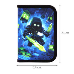 Пенал BRAUBERG, 1 отделение, 2 откидные планки, полиэстер, 21&times;14 см, &laquo;Light blade&raquo;, 274593