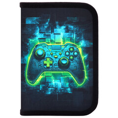 Пенал BRAUBERG, 1 отделение, 1 откидная планка, полиэстер, 21&times;14 см, &laquo;Neon gamepad&raquo;, 274596