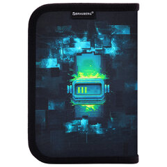 Пенал BRAUBERG, 1 отделение, 1 откидная планка, полиэстер, 21&times;14 см, &laquo;Neon gamepad&raquo;, 274596