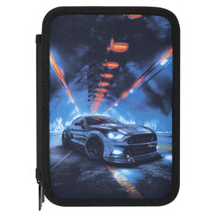Пенал BRAUBERG, 3 отделения, полиэстер, 21&times;14 см, &laquo;Night race&raquo;, 274601