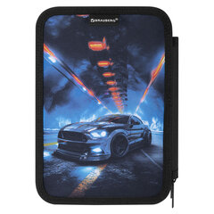 Пенал BRAUBERG, 3 отделения, полиэстер, 21&times;14 см, &laquo;Night race&raquo;, 274601
