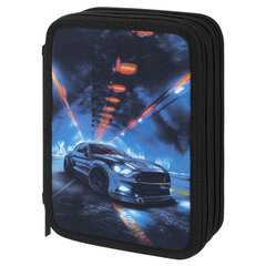 Пенал BRAUBERG, 3 отделения, полиэстер, 21&times;14 см, &laquo;Night race&raquo;, 274601