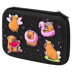 Пенал BRAUBERG KIDS большой, удобный, с откидной планкой, EVA, 22&times;15&times;4 см, &laquo;Chilling capybaras&raquo;, 274607