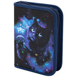 Пенал BRAUBERG с наполнением, 1 отделение, 1 откидная планка, 24 предмета, 21х14 см, "Star cat", 274615