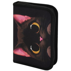 Пенал BRAUBERG с наполнением, 1 отделение, 1 откидная планка, 24 предмета, 21&times;14 см, &laquo;Big black cat&raquo;, 274617