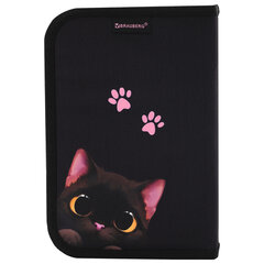 Пенал BRAUBERG с наполнением, 1 отделение, 1 откидная планка, 24 предмета, 21&times;14 см, &laquo;Big black cat&raquo;, 274617