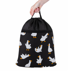 Мешок для обуви BRAUBERG БОЛЬШОЙ, с ручкой, карман на молнии, сетка, 49&times;41 см, &laquo;Crazy geese&raquo;, 274638