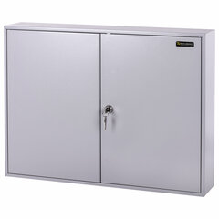 Шкафчик (Ключница) на 300 ключей BRAUBERG, 730&times;550&times;140 мм, с замком, +300 брелоков, серый, 290341