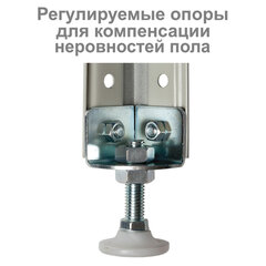 Стеллаж металлический BRABIX &laquo;MS Plus-200/<wbr/>30-5&raquo;, 2000&times;1000&times;300 мм, 5 полок, регулируемые опоры, 291108