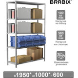 Стеллаж металлический BRABIX "MS KD-195/60-5", 1950х1000х600 мм, 5 полок, сборная стойка, 291121