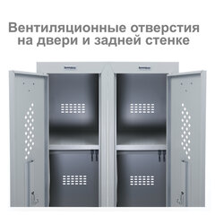 Шкаф металлический для одежды BRABIX &laquo;LK 11-40&raquo;, УСИЛЕННЫЙ, 1 секция, 1830&times;400&times;500 мм, 20 кг, 291130