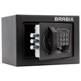 Сейф мебельный BRABIX "SF-140EL", 140х195х140 мм, электронный замок, черный, 291141