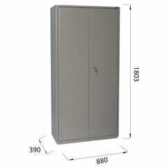 Шкаф металлический для документов BRABIX &laquo;KBS-10&raquo;, 1803&times;880&times;390 мм, 77 кг, 2 отделения, сварной, 291159