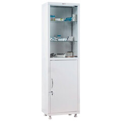 Шкаф медицинский 1-створчатый HILFE &laquo;МД 1 1650/<wbr/>SG&raquo; 1755&times;500&times;320 мм, стекло, белый