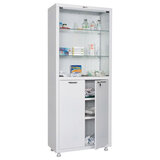 Шкаф медицинский 2-створчатый HILFE "МД 2 1670/SG" 1755х700х320 мм, стекло, белый