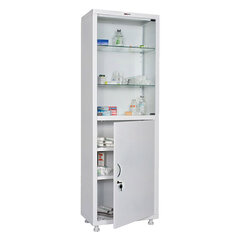 Шкаф медицинский 1-створчатый HILFE &laquo;МД 1 1760/<wbr/>SG&raquo; 1850&times;600&times;400 мм, стекло, белый