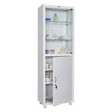 Шкаф медицинский 1-створчатый HILFE "МД 1 1760/SG" 1850х600х400 мм, стекло, белый