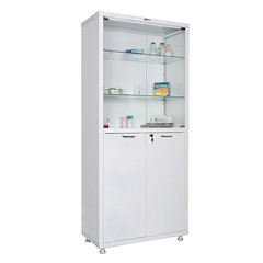 Шкаф медицинский 2-створчатый HILFE &laquo;МД 2 1780/<wbr/>SG&raquo; 1850&times;800&times;400 мм, стекло, белый