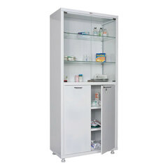 Шкаф медицинский 2-створчатый HILFE &laquo;МД 2 1780/<wbr/>SG&raquo; 1850&times;800&times;400 мм, стекло, белый