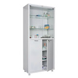 Шкаф медицинский 2-створчатый HILFE "МД 2 1780/SG" 1850х800х400 мм, стекло, белый