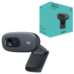 Веб-камера LOGITECH C270, 1/<wbr/>3 Мп, микрофон, USB 2.0, регулируемый крепеж, черная