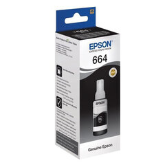 Чернила EPSON 664 (T6641) для СНПЧ Epson L100/<wbr/>L110/<wbr/>L200/<wbr/>L210/<wbr/>L300/<wbr/>L456/<wbr/>L550, черные, ОРИГИНАЛЬНЫЕ