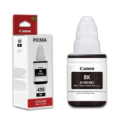 Чернила CANON (GI-490BK) для СНПЧ Pixma G1400\G2400\G3400, черные, ресурс 6000 стр., оригинальные