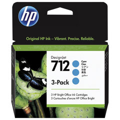 Картридж струйный для плоттера HP (3ED77A) DesignJet T230/<wbr/>T250/<wbr/>T630/<wbr/>T650, №712, голубой, 3 шт., оригинальный