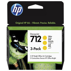 Картридж струйный для плоттера HP (3ED79A) DesignJet T230/<wbr/>T250/<wbr/>T630/<wbr/>T650, №712, желтый, 3 шт., оригинальный
