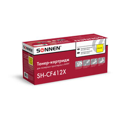 Картридж лазерный SONNEN (SH-CF412X) для HP LJ Pro M477/<wbr/>M452 ВЫСШЕЕ КАЧЕСТВО желтый, 5000 страниц, 363948